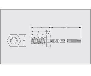 Uzatılmış Lead&amp;#39;li Sağlam Yüzey Sıcaklığı Sensörü İşlenmiş Vidalı Sensörler