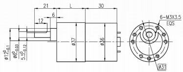 37mm OD Standart Derneği BLDC Gezegen Derneği Motoru 8 kutup