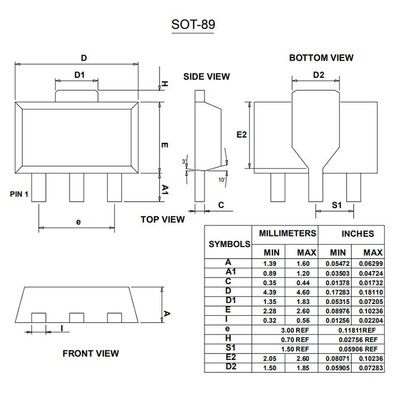 SOT-89 D882 NPN Elektronik Transistörler Plastik Kapsüle Güç Disipsiyonu