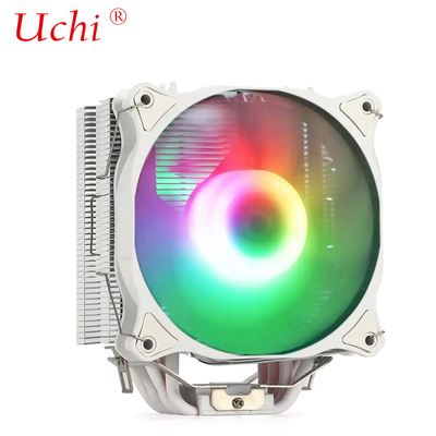 Beyaz 6 boru bilgisayar CPU soğutucu çift fan RGB ısı yuvası PC bilgisayar