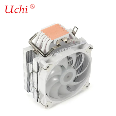 Beyaz 6 boru bilgisayar CPU soğutucu çift fan RGB ısı yuvası PC bilgisayar