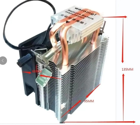 Soğutma Dikey Yan CPU Soğutucu 92mm Ventilatör 2 Bakır Isıtma borusu Pc Bilgisayar için Universal Soket AMD Intel İşlemci IC