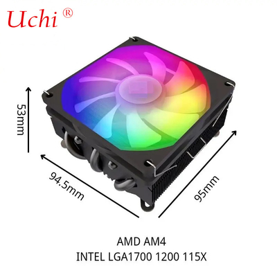 Isı borusu radyatörü I3 I5 I7 I9 Lga775 1150 1151 1155 1156 1700 1366 2011 AMD AM4 AM5 Evrensel Yatay CPU Soğutucu Fan Siyah