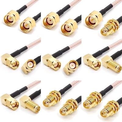 RP SMB RG178 RG316 RF Koaksiyel Kablo 50ohm 6GHz ile Erkek Erkeğe Fiş