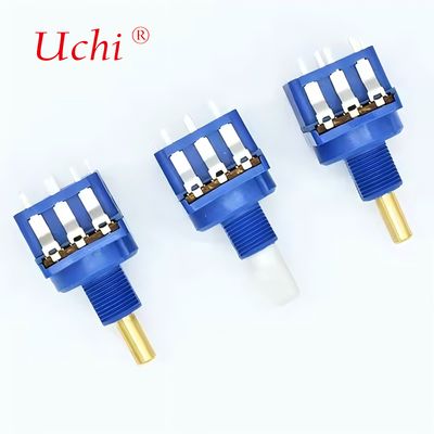 WH116AK Katı Bakır Şaftlı Döner Dimmer Potansiyometre 10A Basmalı Düğme Anahtarı İle