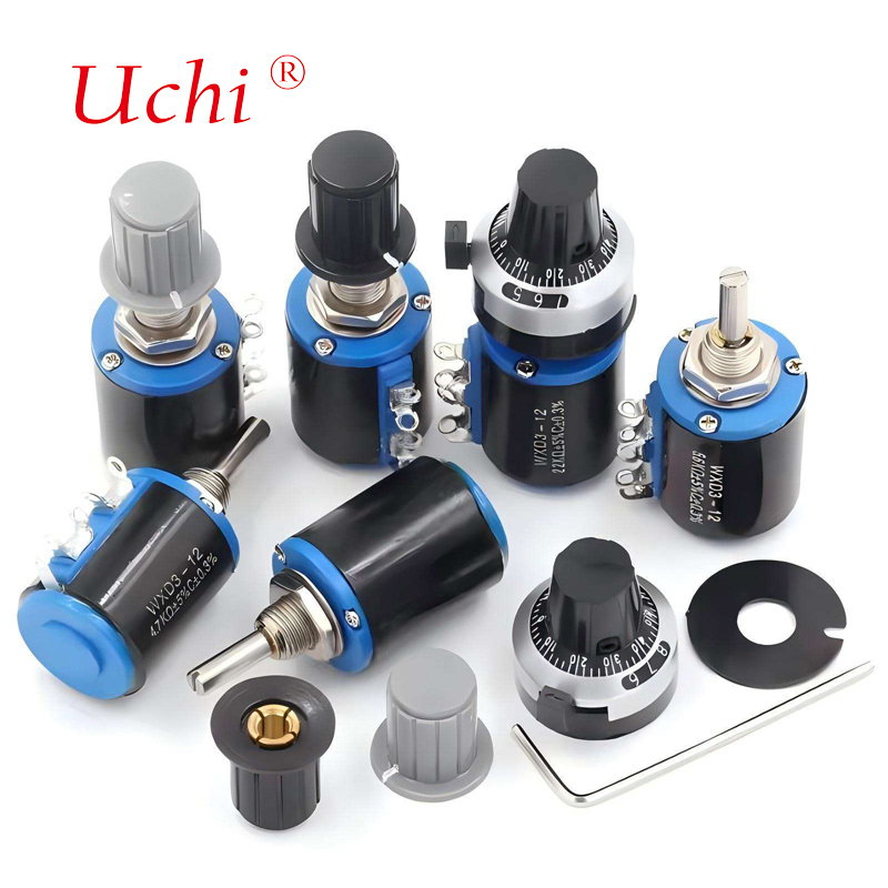 WXD3-12 1W 10k Ohm 5 halkalı Çok Turlu Hassas Telli Döner Potansiyometre