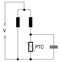 PTC Termistör motor marş motoru Tek fazlı AC motorlar için basit marş devresi